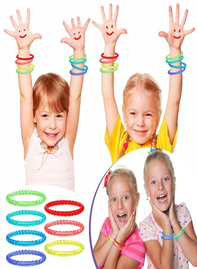 Marsui 100 Pack Crystal Plastic Bangle Bracelets for Toddler Kids Ages 2-8 Baby Bangles Wristbands Assorted Bright Neon Colors Bracelets Fun Party Favors Gifts for Carnival Boys Girls - Image 5